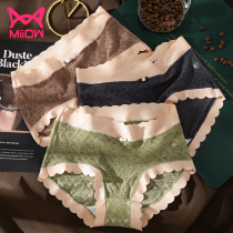 3 dress cat lady underpants female lace breathable pure cotton crotch mid-waist teenage girl raw without mark shorts thin summer