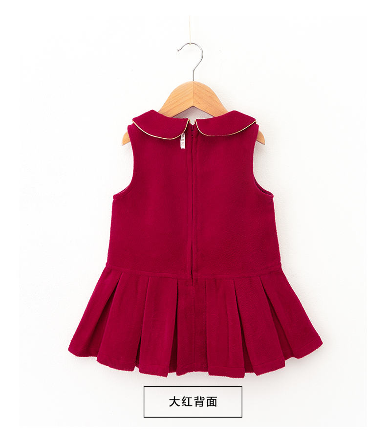 Váy bé gái mùa thu 2018 mới vest đỏ váy 1 tuổi 3 Enen Xiong Chunqiu váy bé gái chân váy dài công chúa bé gái