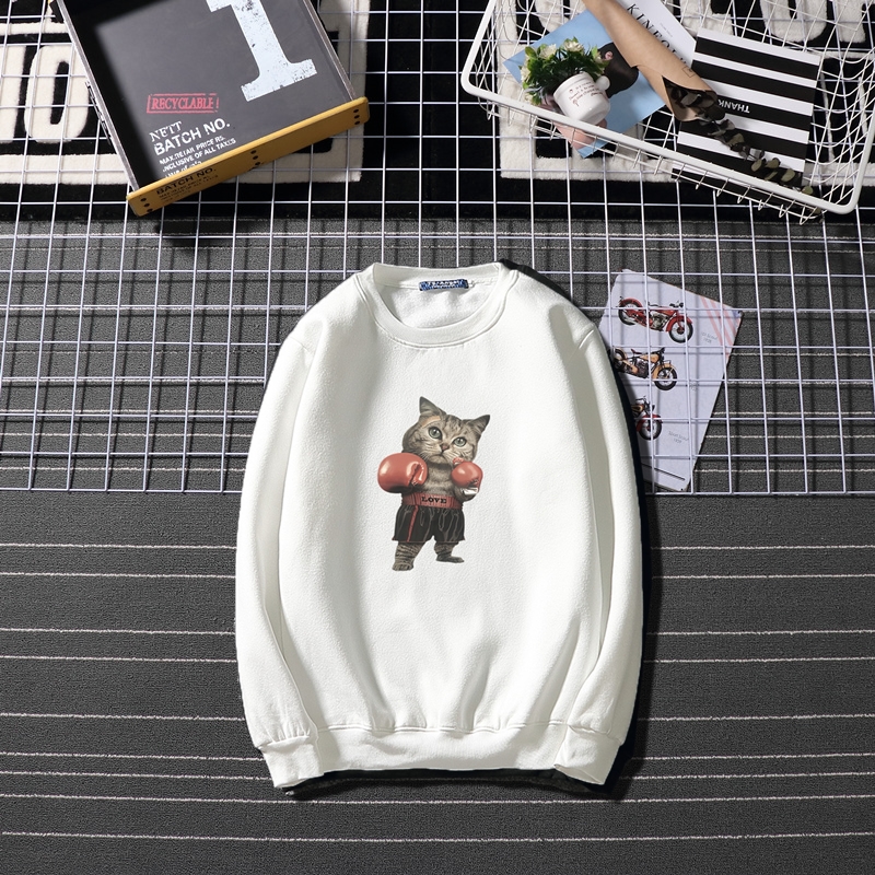 Hàn Quốc ulzzang Cảng cảng gió Nhật Bản thương hiệu thủy triều Nhật Bản retro đôi nam nữ cộng với áo len nhung cổ tròn quần thể thao nam