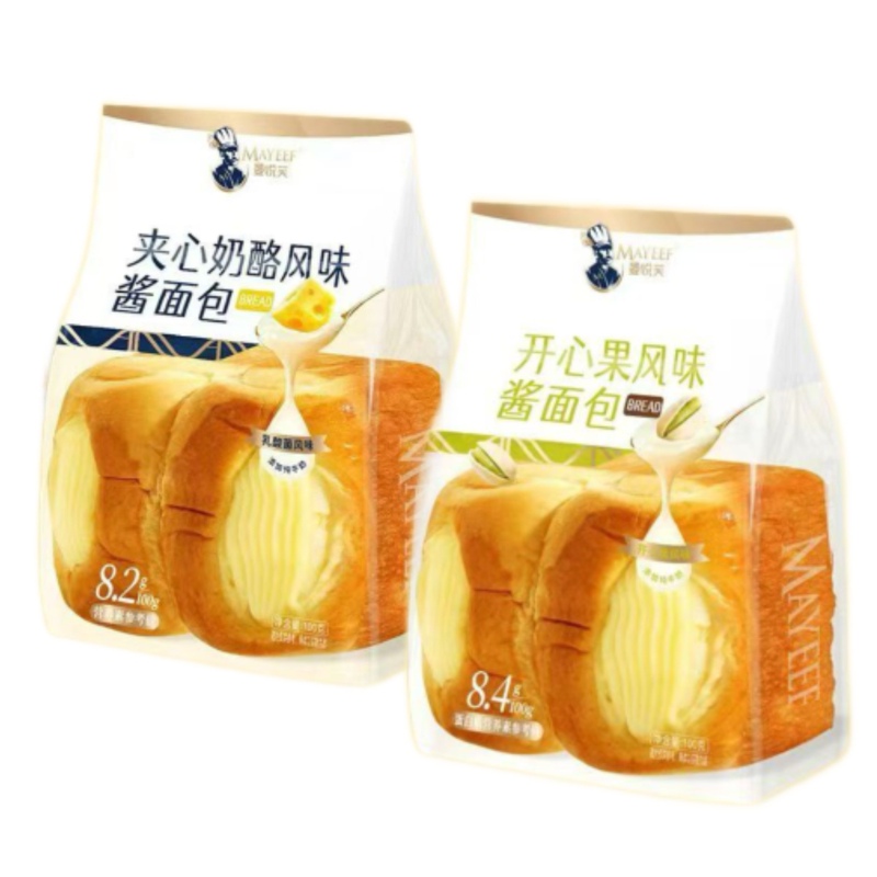 Manyuefu Pistachio Cheese Flavored Bread 100g*6 Bags, Sandwich Bread, Cake, Snack, Breakfast Substitute