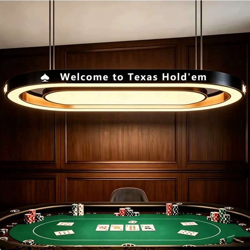 Texas Hold'Em Creative Combination Chandelier Oval Chandelier Side-Emitting Logo Bar Counter Personalized 4000K Chandelier