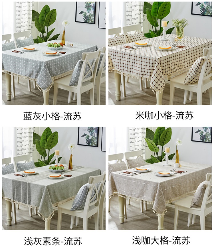 Bắc Âu ins gió đơn giản hiện đại khăn trải bàn vải cotton và vải lanh Nhật Bản nhỏ tươi bàn cà phê khăn trải bàn hình chữ nhật khăn trải bàn khăn bàn tròn