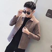 Áo khoác mùa đông 2018 size nhỏ cho nam áo len ngắn XS code S number Slim áo len ngắn bằng len bomber nam