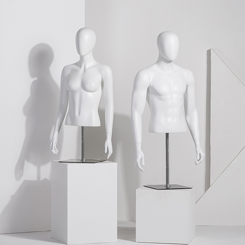 Half-Body Mannequin Props, Male and Female Display Stands, Male Clothing Store Mannequins, Upper Body Female Mannequin Stands