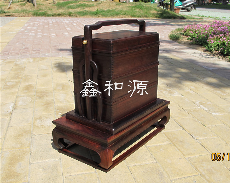 Wang Ming Ming và Qing đồ nội thất, gỗ hồng sắc, hộp gỗ, hộp thực phẩm, hộp đồ ăn nhẹ, vali một lớp ba lớp, hộp lưu trữ, đồ trang trí - Cái hộp thung go soi