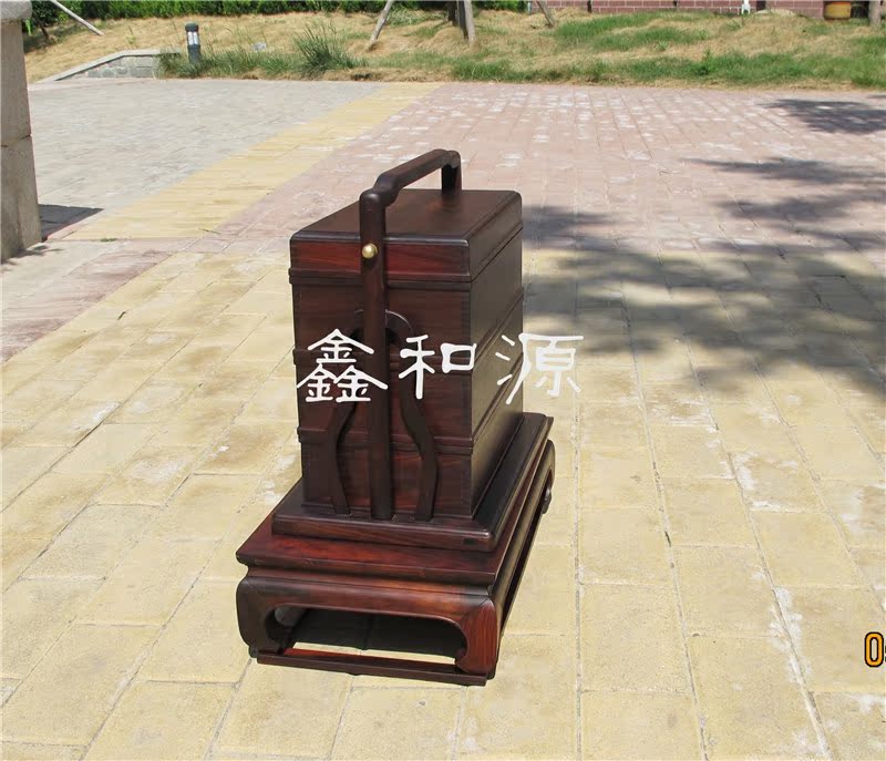 Wang Ming Ming và Qing đồ nội thất, gỗ hồng sắc, hộp gỗ, hộp thực phẩm, hộp đồ ăn nhẹ, vali một lớp ba lớp, hộp lưu trữ, đồ trang trí - Cái hộp thung go soi