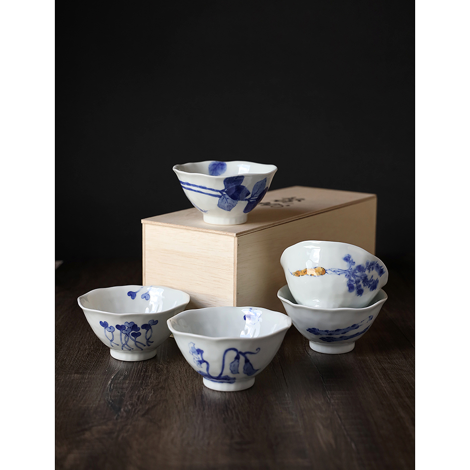 Japan system of original clothing Import Pozzo See fever Heat resistant ceramic Home rice rice bowls suit Japanese style and style cutlery gift box