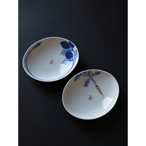 Japan imported Hasami-yaki hand-painted creative large household curry pasta plate heat-resistant breakfast oval plate