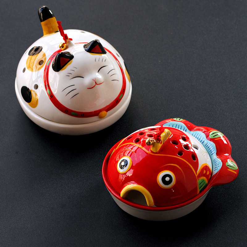 Japan Pharmaceutical Division Kilns Owl Mosquito Repellent for Insect Repellent Gold Fish Ceramic Lavender Stove Pendulum of Mosquito Incense Stove