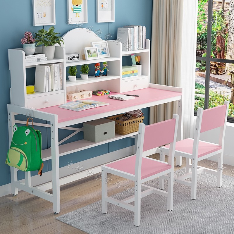Children Study Table Double Desk Desk Can Lift Desk Middle School Students Homework Desk Chairs and table chairs