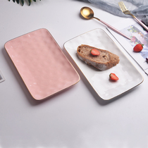 Rectangular simple style 6 inch art ceramic small plate Nordic dish European creative personality home Nordic home
