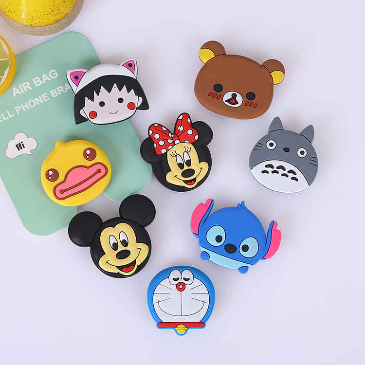 Lazy mobile phone rack retractable ring buckle bedside desktop suction cup mobile phone rack creative airbag vibrato artifact
