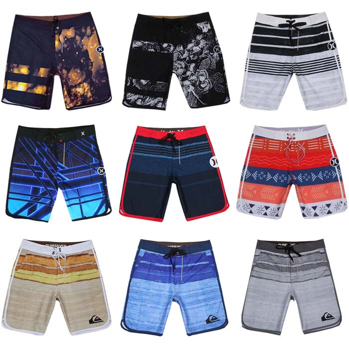 Hurley Men's New Beach Shorts Export Elastic Waterproof Surfing Casual Five-Point Shorts Quick-Drying Fabric 2509