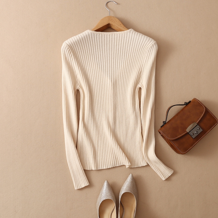 Áo len cashmere dệt kim màu tối cho phụ nữ cùng áo len mỏng V-cổ chạm đáy áo cardigan dài tay - Áo len cổ chữ V áo len nữ form rộng