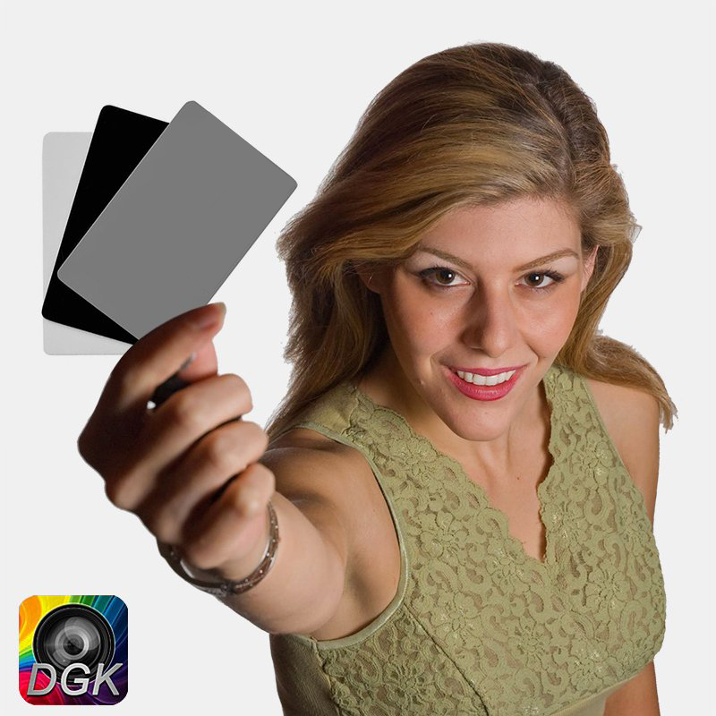 DGK Optek digital single eye photography color portable waterproof little white balance grey card black card 18%3 piece suit