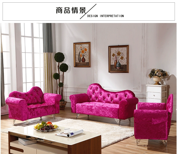 Châu Âu sofa vải phòng ngủ cửa hàng sofa ba nhỏ sofa căn hộ độc thân đi lang thang lười biếng ghế dài - Ghế sô pha sofa văn phòng