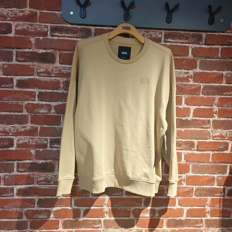 Vans Autumn and Winter Light Khaki Versatile and Comfortable Casual Round Neck Terry Sweatshirt for Men and Women Vn000H0Syuu