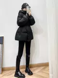 Зимний черный корсет с капюшоном, пуховик, длинная бархатная куртка, 2025 года, подходит для подростков, средней длины, утиный пух