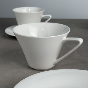 I Go Home Coffee Cup Wide Mouth Tea Cup with Dish Holder Ceramic Western Style Cup and Saucer Set Hotel Commercial 7497