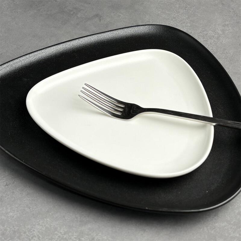 I Go Home Triangular Plate Black Matte High-End Tableware Commercial Ceramic Bowl 7226