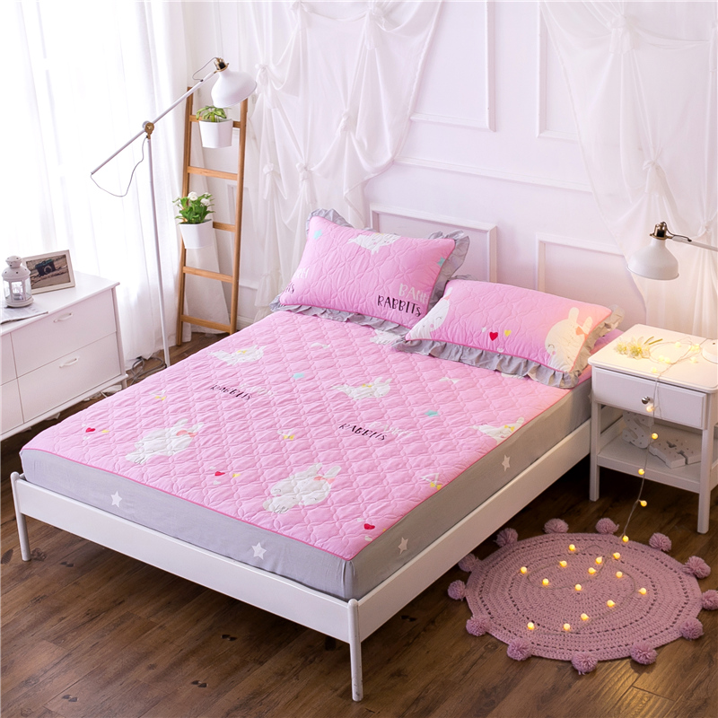 Chăn bông đệm giường đơn mảnh 笠 bông chống trượt trẻ em hoạt hình trải giường Simmons bảo vệ 1,8m 	ga giường bo chun