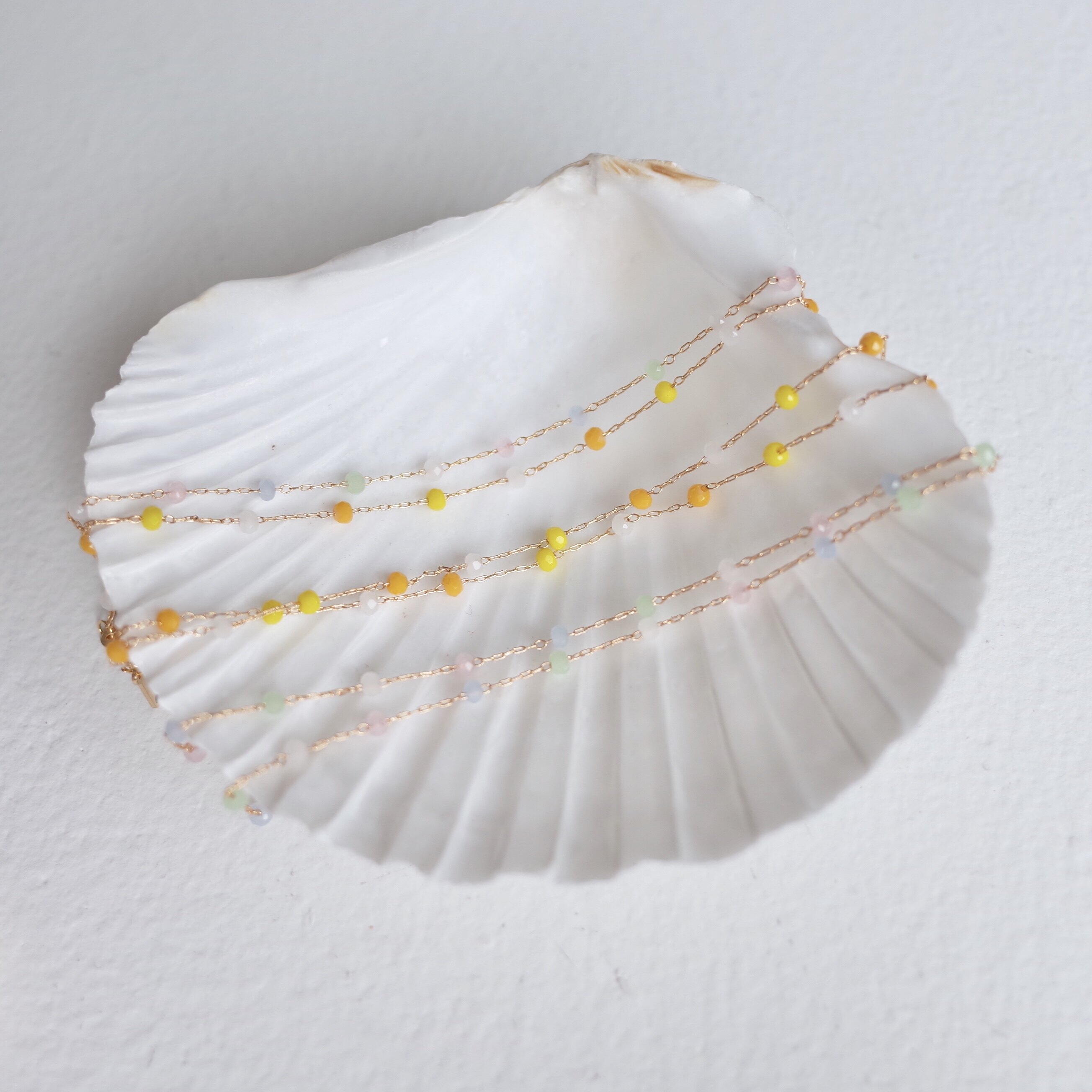 Iamnotnice hand as elegant wind colored crystal string beads necklace with fine collarbone chain neck bracelet chocker hand