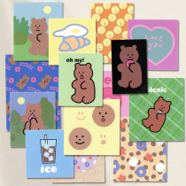 muse mood Korean Tongan Fins retro Gwen Little Bear Rabbit Hands Tent Sticker phone Decorative Card