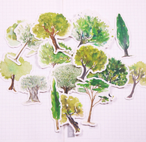 Handbook sticker homemade hand account diary album notebook phone diy decoration sticker spring tree forest