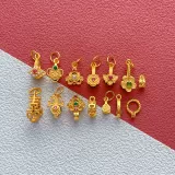 S925, золотые аксессуары, подвеска, защитный амулет, пряжка, изумрудная застежка из нефрита