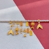 925 старинных французских серебряных позолоченных аксессуаров, все ваши желания сбываются, кулон, пробуждение льва, маленький Будда, кулон в виде слитка рыбьего хвоста своими руками