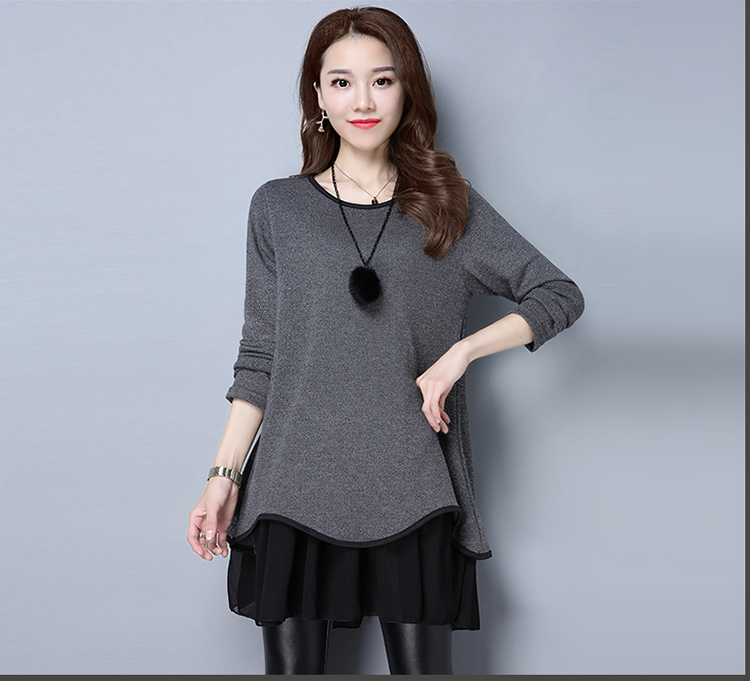 Cộng thêm phân XL mùa thu đông có size to thì gầy 200 kg che bụng cho bé béo áo MM mùa xuân quần áo nữ cá tính