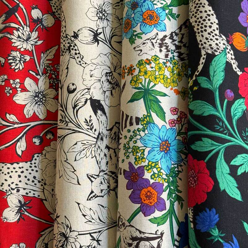Half a Meter of Japanese Echino Cotton and Linen Fabric, Animal and Floral Patterns, Wonder Tablecloth, Bag Fabric Half a Meter of Japanese Echino Cotton and Linen Fabric, Animal and Floral Patterns, Wonder Tablecloth, Bag Fabric