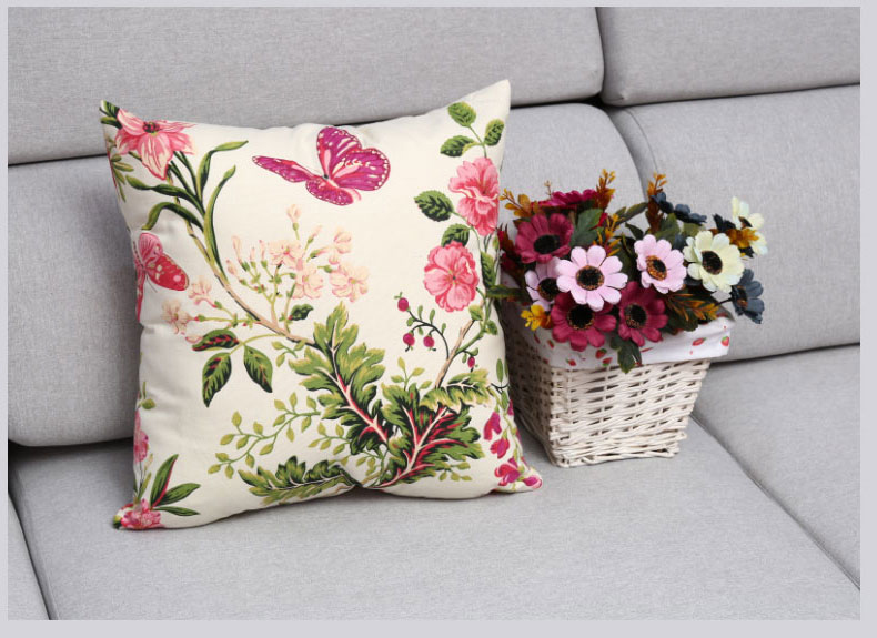 Gối sofa bông vuông với lõi bông và vải lanh 50 bộ vải 45 gối lớn đơn giản hiện đại goi tua lung