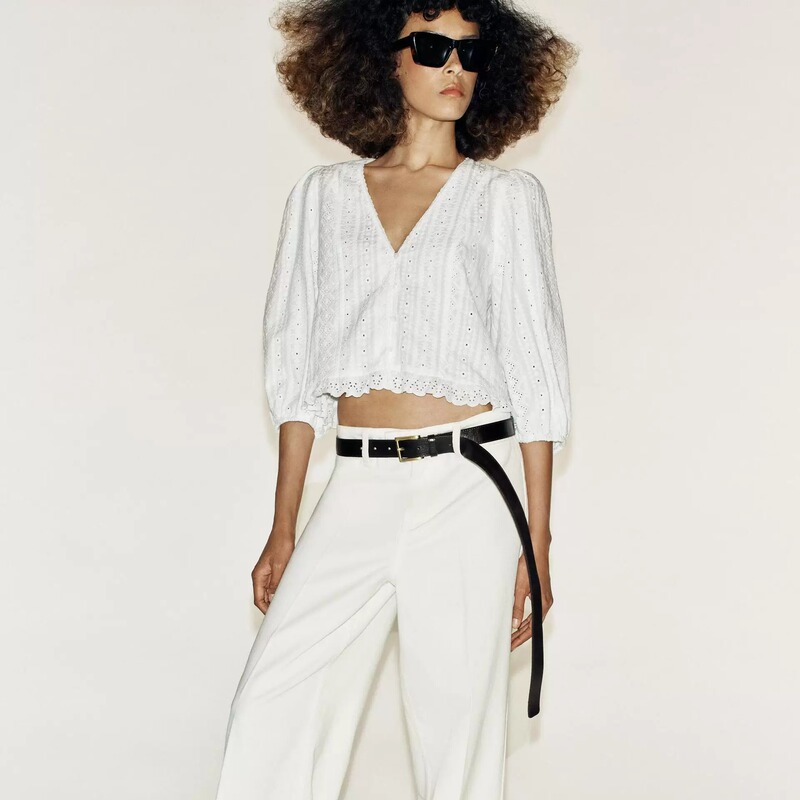 Zara Domestic Purchasing Agent August~Hollow-Out Embroidered Shirt 7903/689 Zara Domestic Purchasing Agent August~Hollow-Out Embroidered Shirt 7903/689