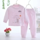 Quần áo trẻ em cotton đáy tay áo khóa vai áo mùa thu quần áo dài tay phù hợp nam và nữ đồ lót trẻ em 0-1 tuổi