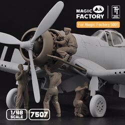 Magic Factory 7507 F4U Ground Crew Five-Person Team Compatible with 5001 1/48