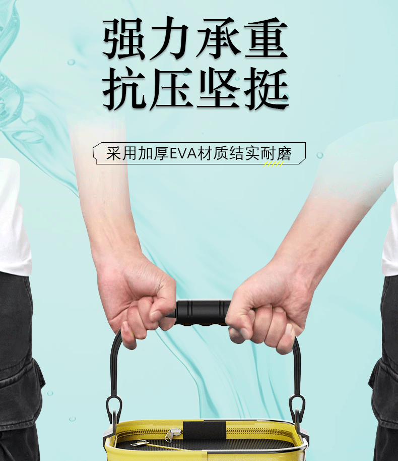 товар из китая 新型钓鱼打水桶可折叠透明装鱼桶路亚野钓专用多功能鱼护桶活鱼桶 Giant fin King