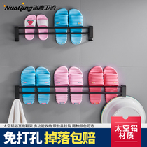 Free-to-punch bathroom slippers rack wall hanging-upholstered toilet washroom containing deity Draining Rack Toilet