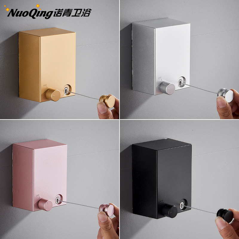 Balcony invisible shrink clothesline hole-free cool clothes artifact clothes Indoor telescopic wire rope bathroom clothes rack