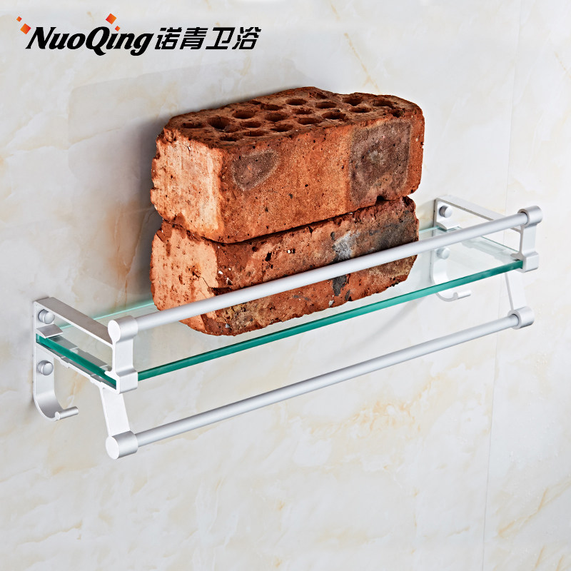 Bathroom shelve Wall-mounted Space Aluminum Makeup room Shelf Bathroom Tempered Glass Rack Containing shelf 123 Layer