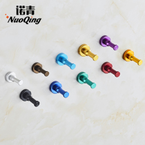 Punch-free adhesive hook door rear clothes row Hook bathroom space aluminum color coat hook single single hook wall hanging clothes hook