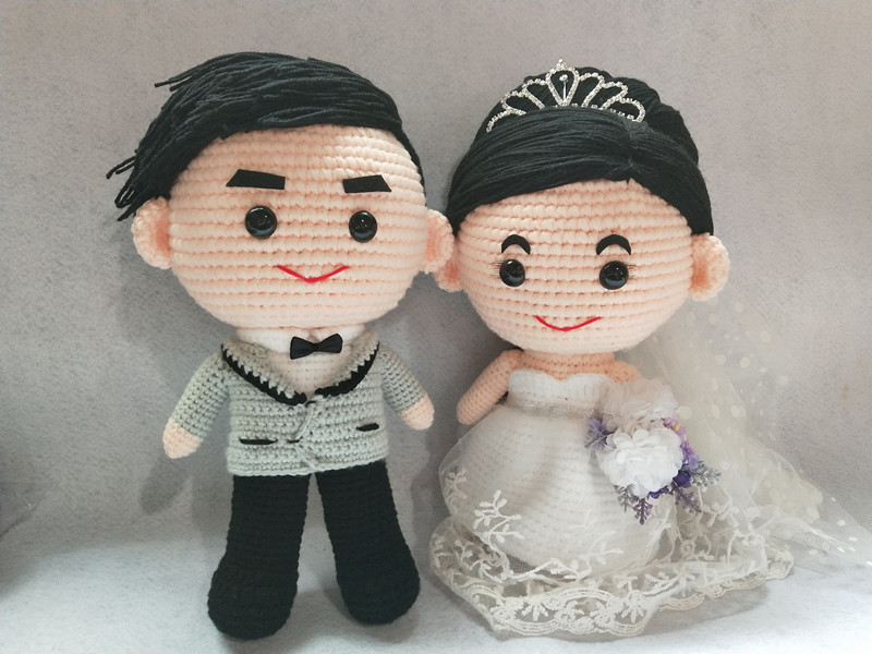 Customized Pure handmade new wedding press doll wedding car front doll to send friends wedding doll