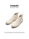 CHARLIEEY Okayama Kurume Vulcanized Shoes Original Color Canvas High and Low Top Retro Comfort White Shoes for Men and Women
