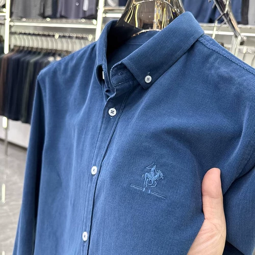 MAROLIO Мужская вельветовая рубашка, осенняя