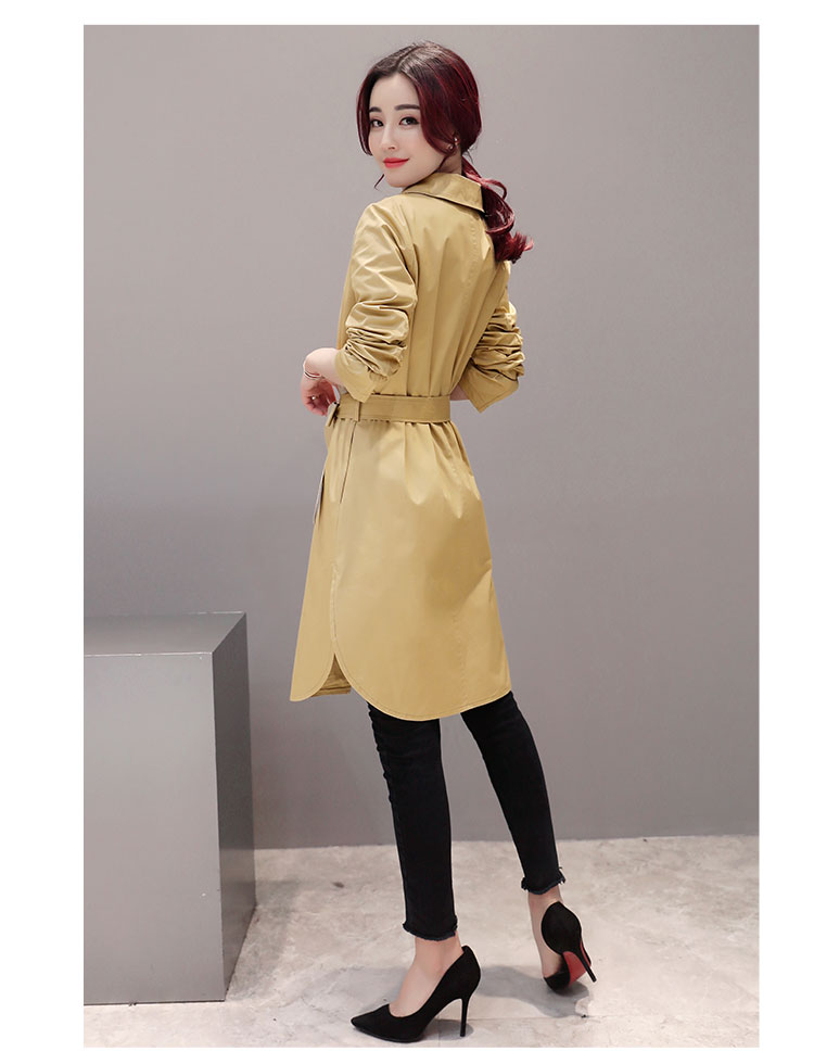 Điều trị giải phóng mặt bằng Thời trang mới Khí chất mỏng ngực đơn ngực cỡ lớn áo gió dài áo khoác nữ áo phao nữ