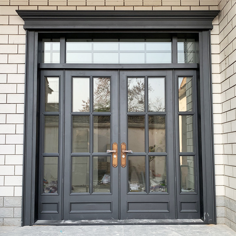 Villa Gate Double Door Customized Countryside Entrance Door door security door Home open four open door glass Bronze door