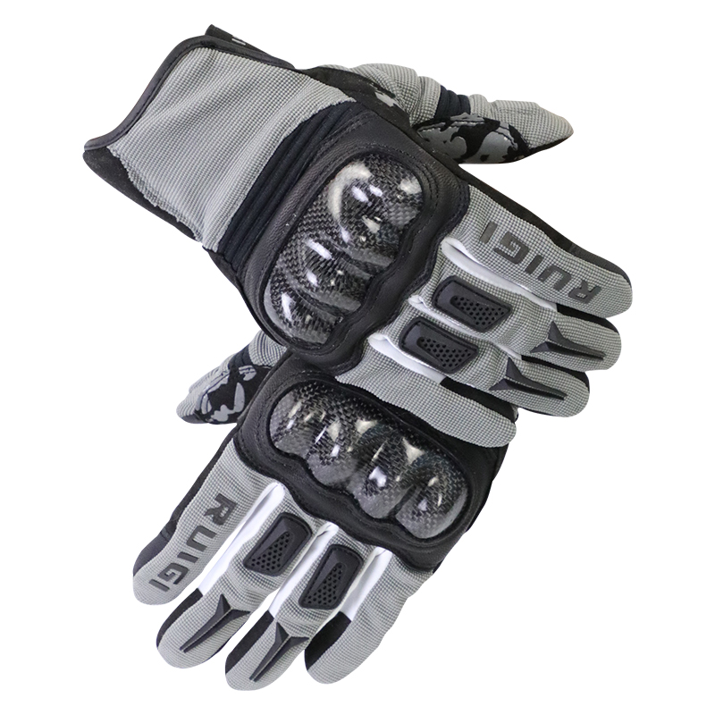 RUIGI Locomotive Riding Gloves Summer Breathable Anti-Fall Touch Screen Racing Locomotive Knight Carbon Fiber Gloves
