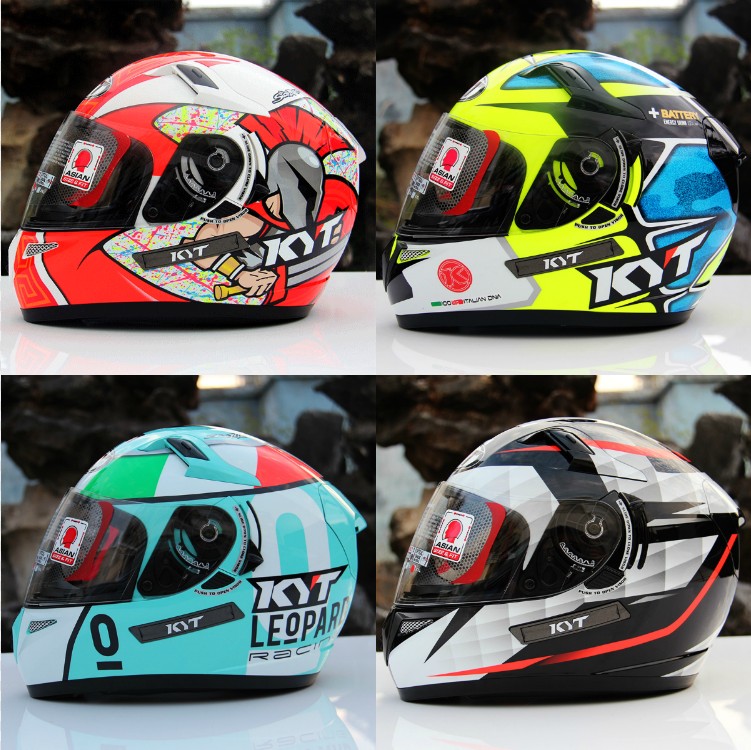 Imported KYT helmet motorcycle locomotive full helmet double lens GP driver race helmet fourth season helmet locomotive safety hat