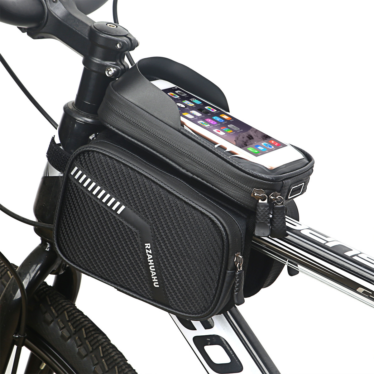 Road Bike Bag Front Beam Bag Mountaineering Car Saddle Bag Mobile Phone Rack Package Touch Screen Riding Equipment Accessories