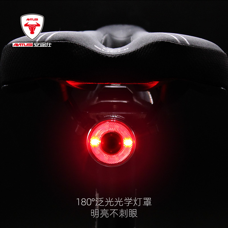 Colorful color changing bicycle tail light USB charging riding safety night riding warning road climbing car tail light accessories